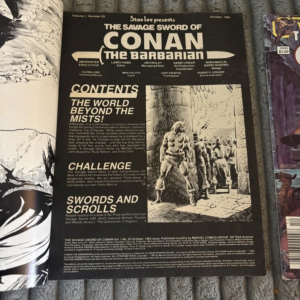 Savage Sword Of Conan Marvel Comics Lot 2 #93 #95 1983 Bronze Age Magazine B&W
